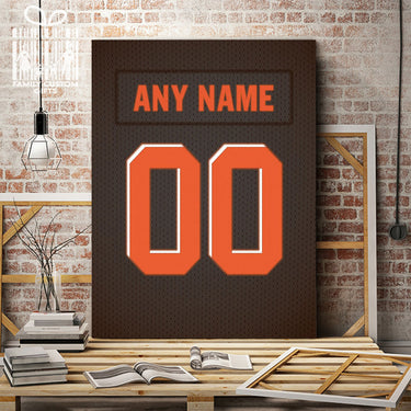 Cleveland Jersey Custom Canvas Print Wall Art for Boy Girl Men Women Football Personalized Canvas Art